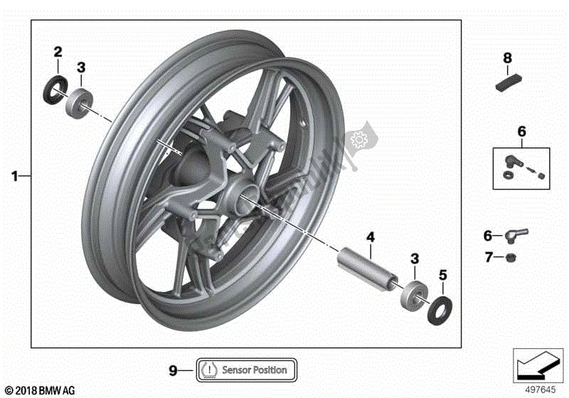 Todas las partes para Rueda De Fundición Renovada, Delantera, Opción 719 de BMW R 1250 RS K 54 2018 - 2021