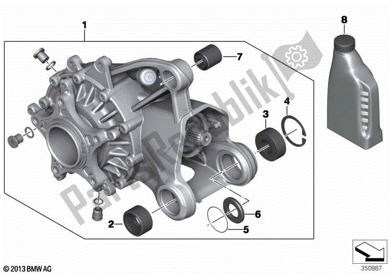 Todas las partes para Caja De Cambios En ángulo Recto, Trasera de BMW R 1250 RS K 54 2018 - 2021