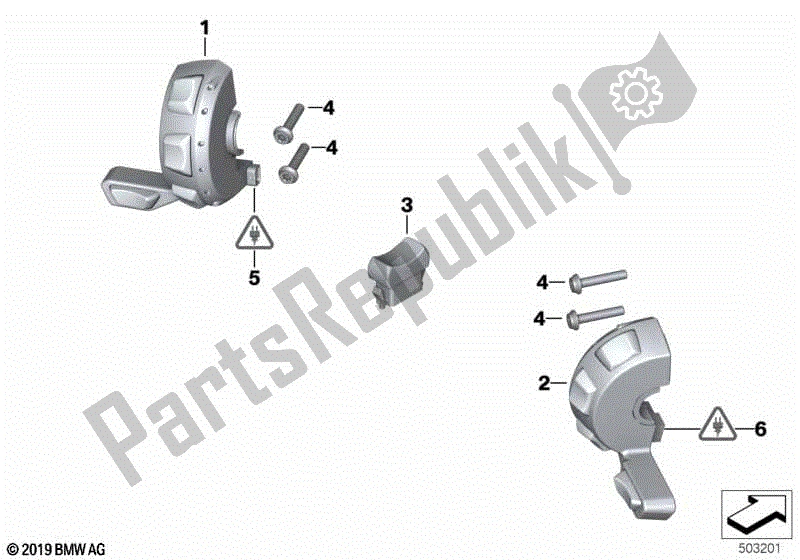 Todas las partes para Interruptor Auxiliar, Vehículo Especial de BMW R 1250 RT K 52 2018 - 2021