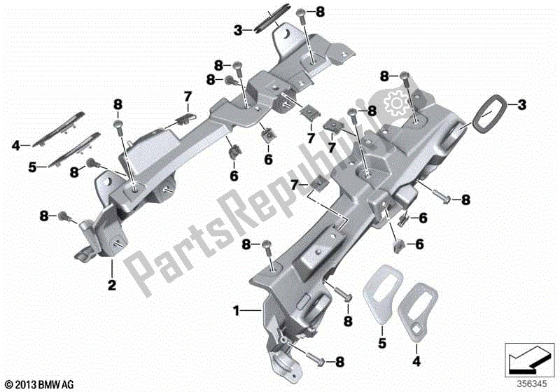 Toutes les pièces pour le Support De Valise / Pièces De Montage du BMW R 1250 RT K 52 2018 - 2021