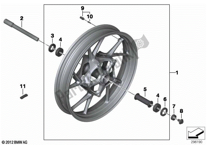 Toutes les pièces pour le Jante En Fonte, Avant du BMW R 1250 RT K 52 2018 - 2021