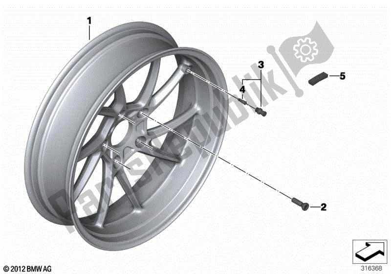 Toutes les pièces pour le Jante En Fonte, Arrière du BMW R 1250 RT K 52 2018 - 2021