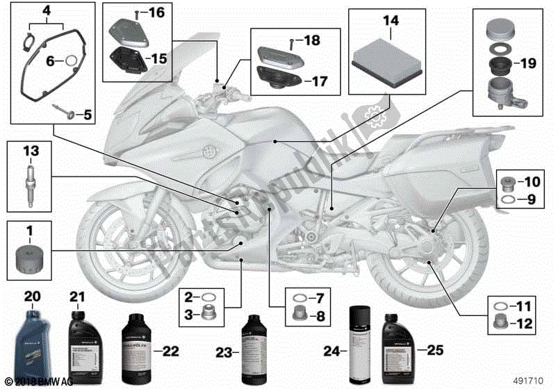 Toutes les pièces pour le Huile Moteur / Service D'entretien du BMW R 1250 RT K 52 2018 - 2021