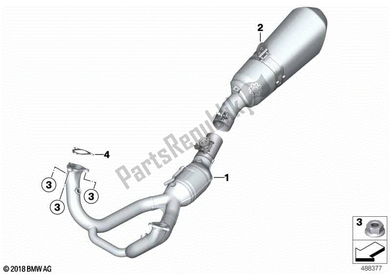 Todas las partes para Sistema De Escape, Cromado de BMW R 1250 RT K 52 2018 - 2021