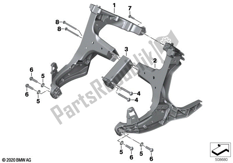 Todas las partes para Portador Del Panel Frontal de BMW R 1250 RT K 52 2018 - 2021