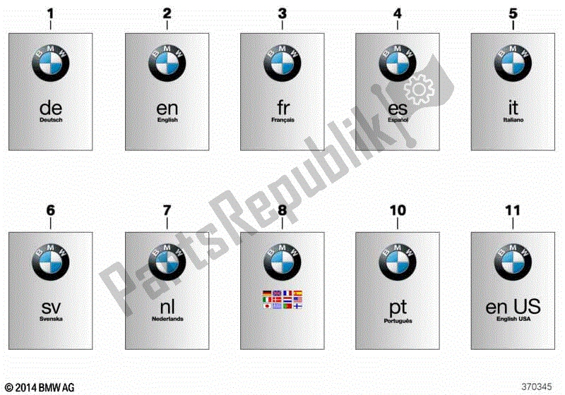 Todas las partes para Manual De Instrucciones Para K5x Oficial de BMW R 1250 RT K 52 2018 - 2021