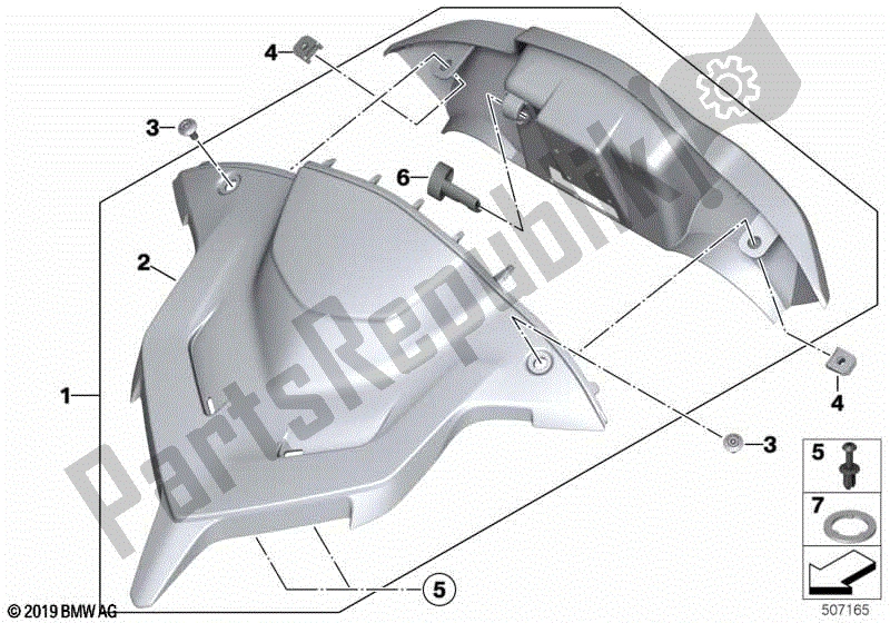 Toutes les pièces pour le Couvercle D'instruments Pour Système De Navigation du BMW R 1250 RT K 52 2018 - 2021