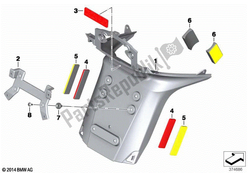 Todas las partes para Soporte De Matrícula Nosotros / Reflectores de BMW R 1250 RT K 52 2018 - 2021