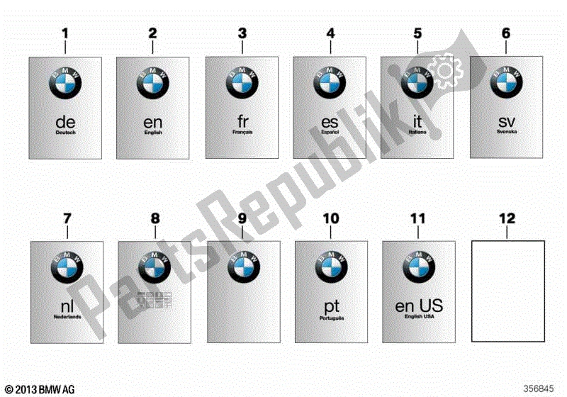 Todas las partes para Manual Del Propietario de BMW R 1250 RT K 52 2018 - 2021