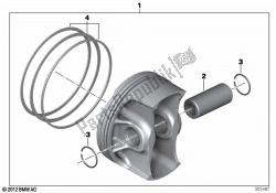 piston avec anneaux et goupille de poignet