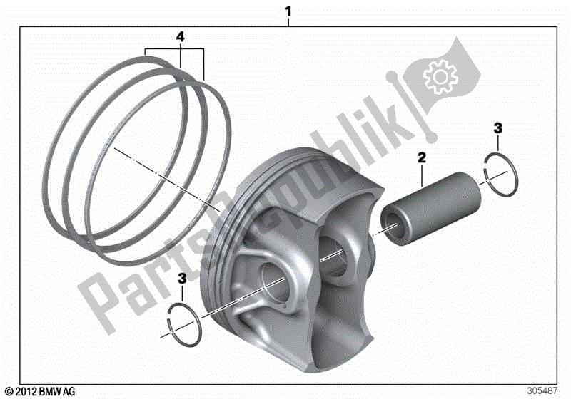 Todas las partes para Pistón Con Anillos Y Pasador De Muñeca de BMW R 1250 RT K 52 2018 - 2021