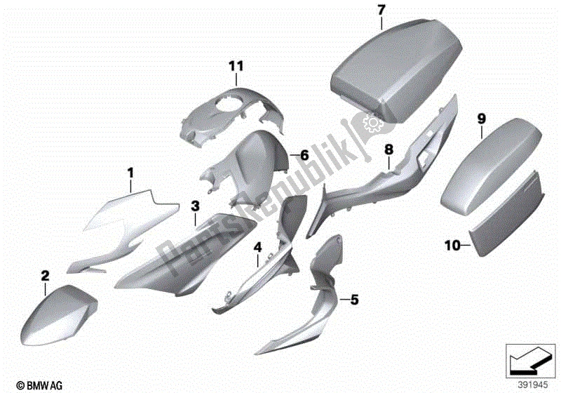 Toutes les pièces pour le Pièces Apprêtées Pour Véhicule Officiel du BMW R 1250 RT K 52 2018 - 2021