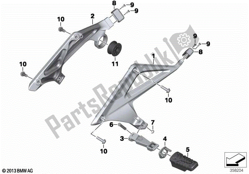 Toutes les pièces pour le Repose-pieds Arrière du BMW R 1250 RT K 52 2018 - 2021