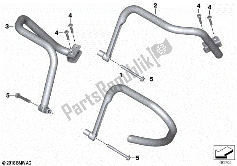 Toutes les pièces pour le Barre De Sécurité Arrière du BMW R 1250 RT K 52 2018 - 2021