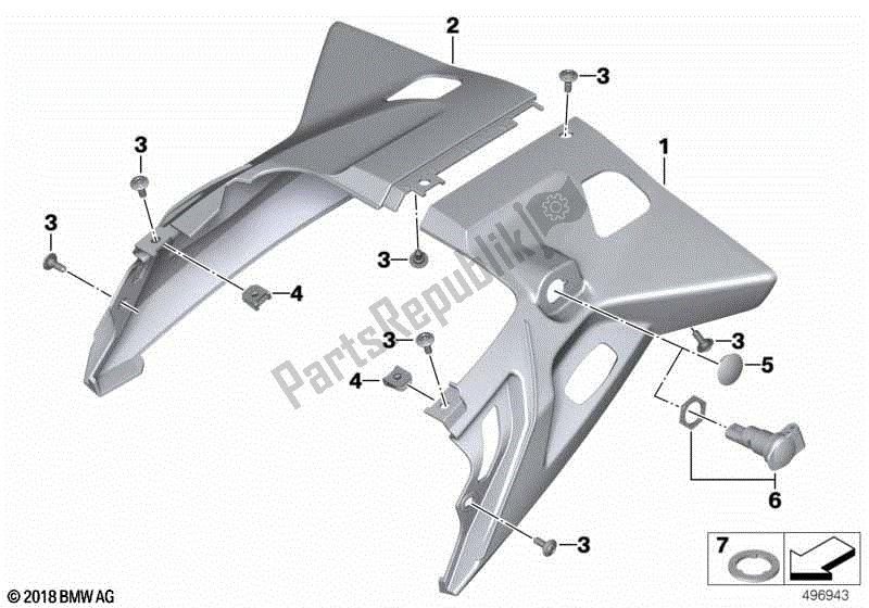 Toutes les pièces pour le Partie Arrière De La Queue du BMW R 1250 RT K 52 2018 - 2021