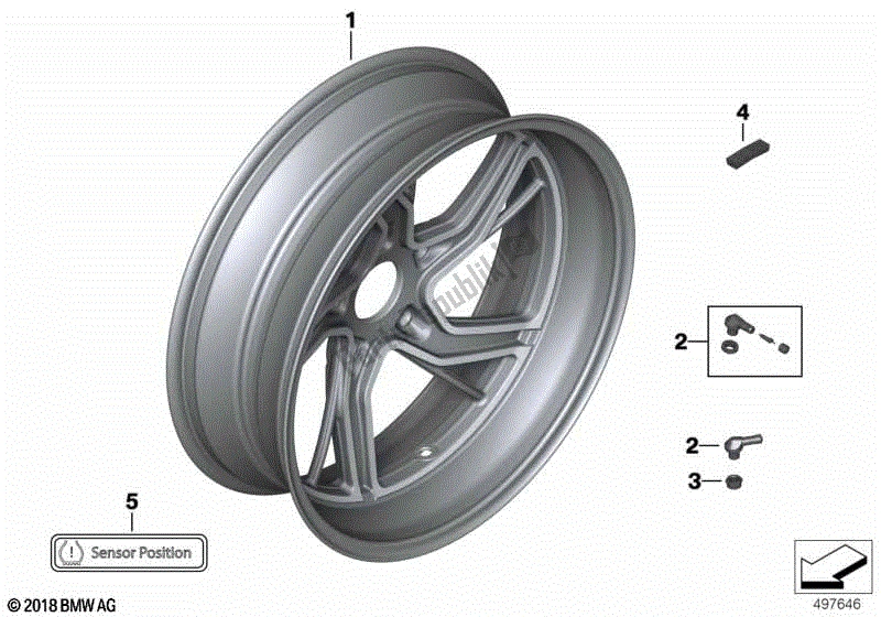 Todas las partes para Rueda De Fundición Retroadaptada, Trasera, Opción 719 de BMW R 1250 RT K 52 2018 - 2021