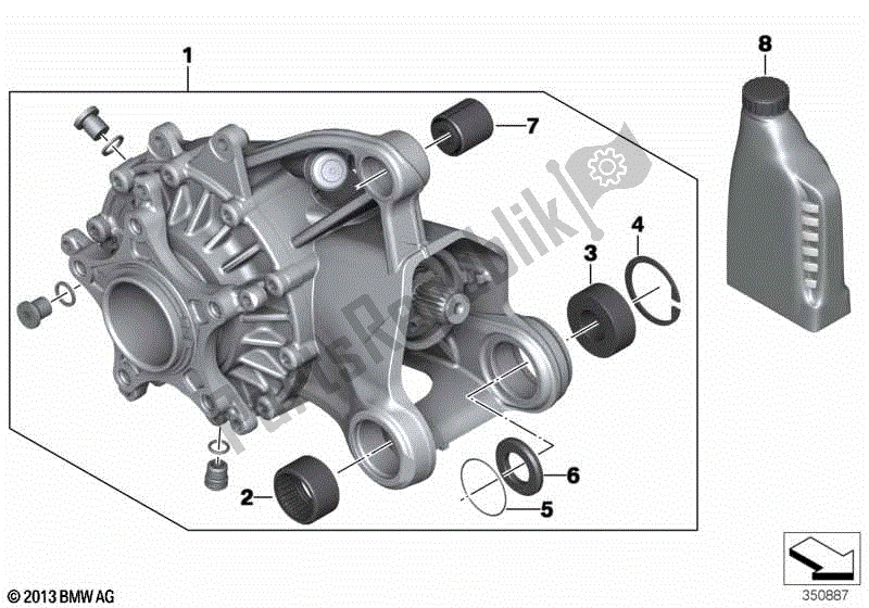 Toutes les pièces pour le Boîte De Vitesses à Angle Droit, Arrière du BMW R 1250 RT K 52 2018 - 2021