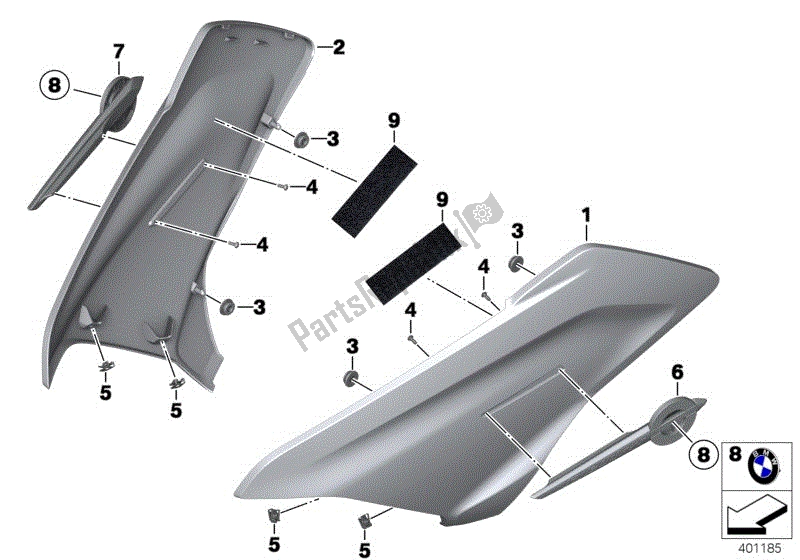 Todas las partes para Panel De Moldura Lateral de BMW R 1250 RT K 52 2018 - 2021