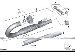 Exhaust manifold with front muffler