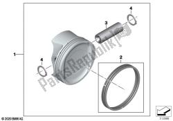 piston avec anneaux et goupille de poignet