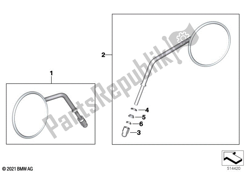 Alle onderdelen voor de Spiegel van de BMW R 18 B K 35 1800 2021