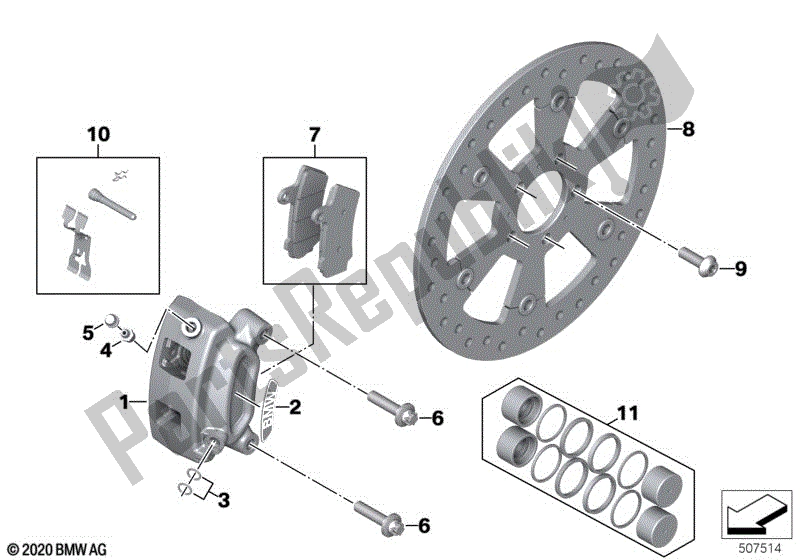 Todas as partes de Freio Da Roda Traseira do BMW R 18 B K 35 1800 2021