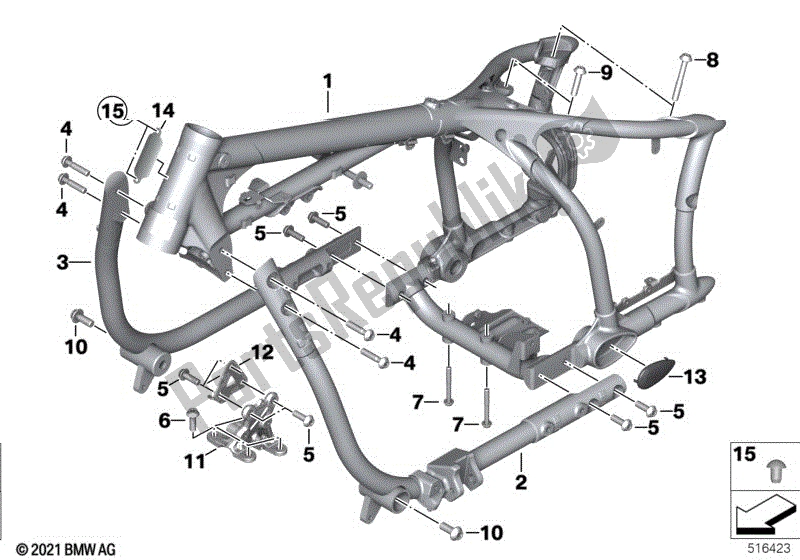 Todas as partes de Quadro Principal do BMW R 18 Classic K 34 1800 2021
