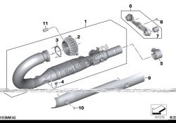 Exhaust manifold with front muffler