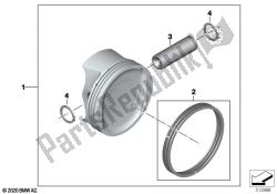 Piston with rings and wristpin