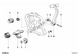 Transmissie met 4 versnellingen met kickstarter