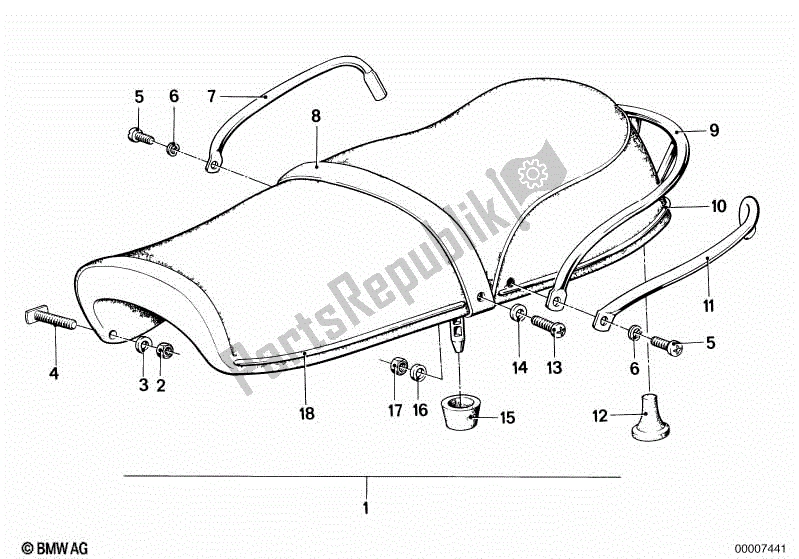 Toutes les pièces pour le Banquette du BMW R 50/5 500 1970 - 1973