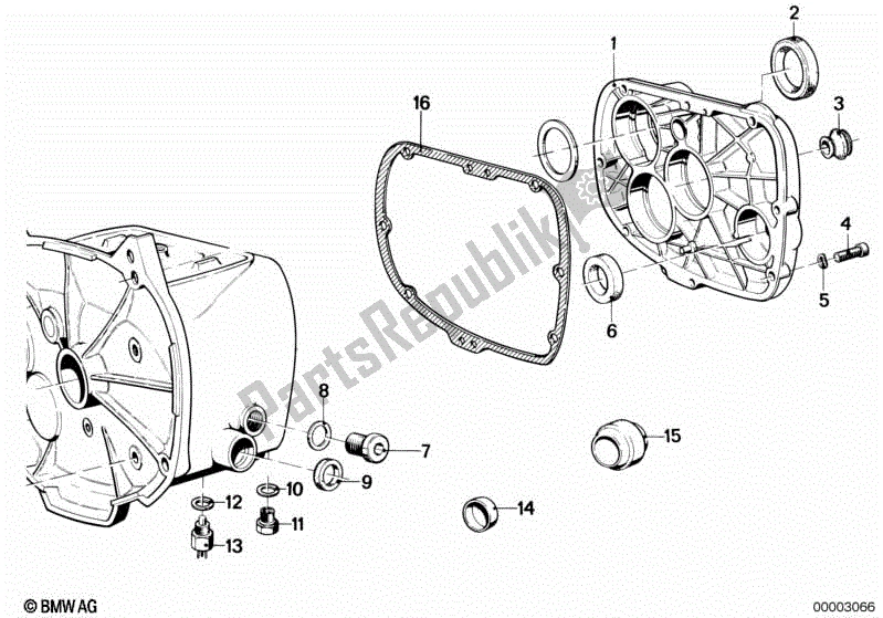 Toutes les pièces pour le Couvercle De Boîte De Vitesses, Joint Et Divers Boulons du BMW R 50/5 500 1970 - 1973