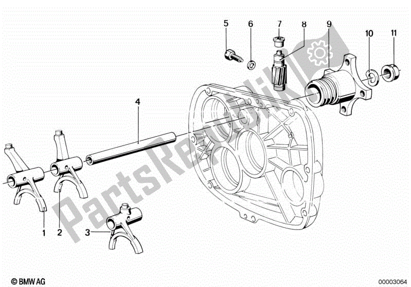 Toutes les pièces pour le Fourches De Changement De Vitesse / Pignon De Compteur / Sortie du BMW R 50/5 500 1970 - 1973