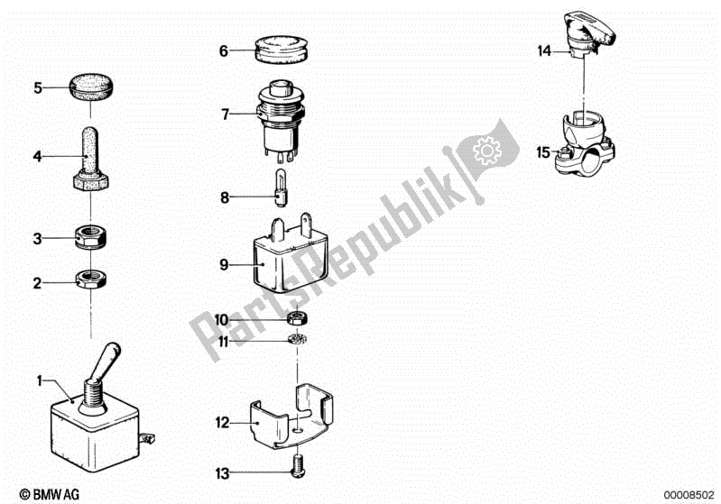 Toutes les pièces pour le Interrupteur De Signalisation du BMW R 50/5 500 1970 - 1973