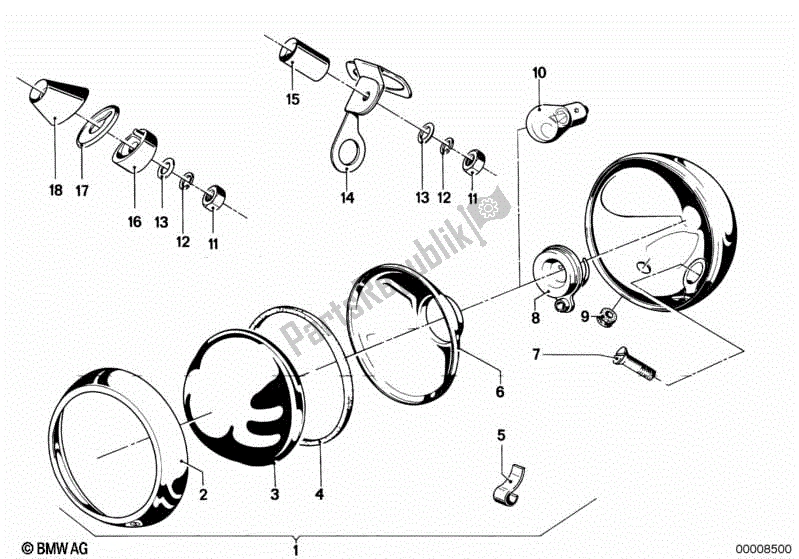 Toutes les pièces pour le Feu De Signalisation du BMW R 50/5 500 1970 - 1973