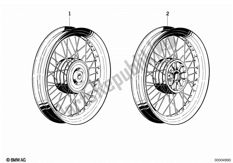 Toutes les pièces pour le Roue à Rayons du BMW R 50/5 500 1970 - 1973