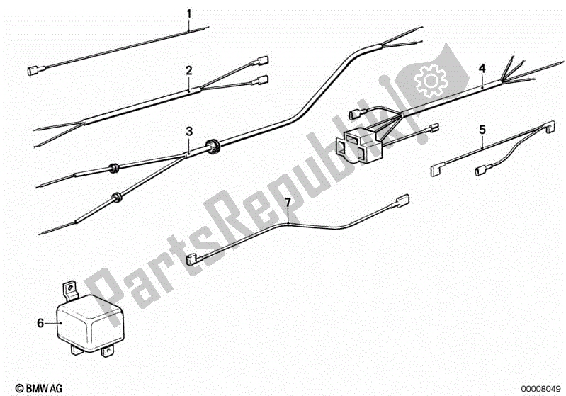 All parts for the Various Additional Wiring Sets of the BMW R 50/5 500 1970 - 1973