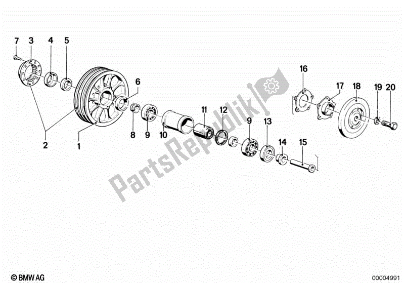 Tutte le parti per il Mozzo Ruota A Raggi del BMW R 60/6 600 1974 - 1976