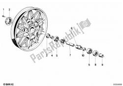 Wheel hub mounting parts rear