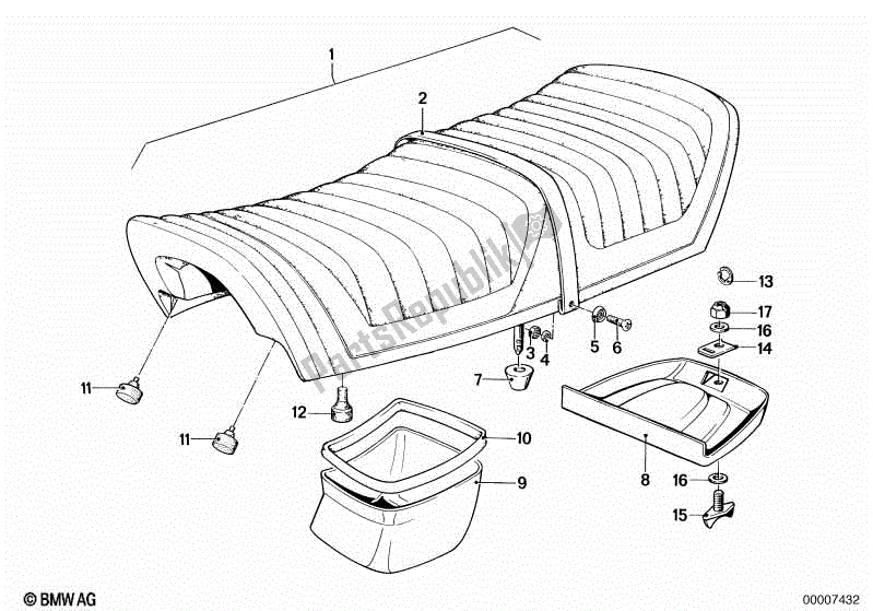 Alle onderdelen voor de Zitbank van de BMW R 65 650 1978 - 1985
