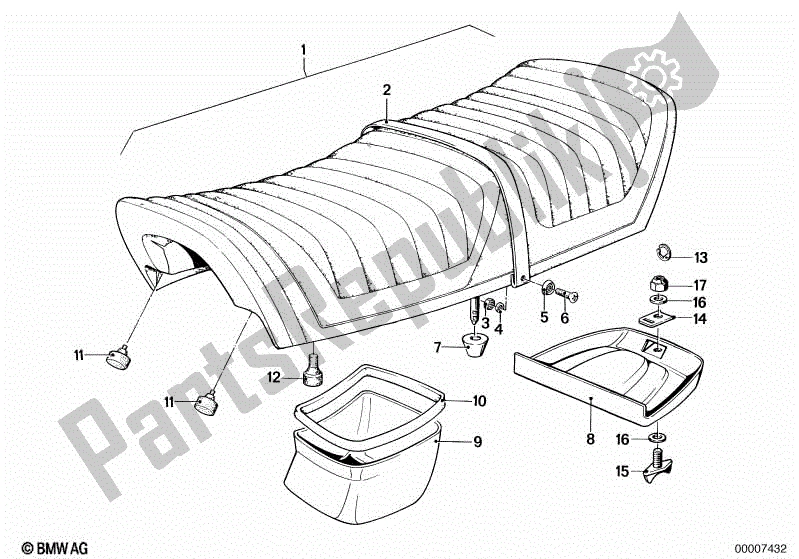 Alle onderdelen voor de Zitbank van de BMW R 65 650 1978 - 1985