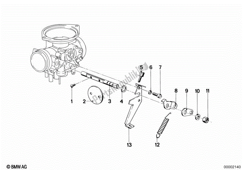 Alle onderdelen voor de Carburateur / Gashendel van de BMW R 65 650 1978 - 1985