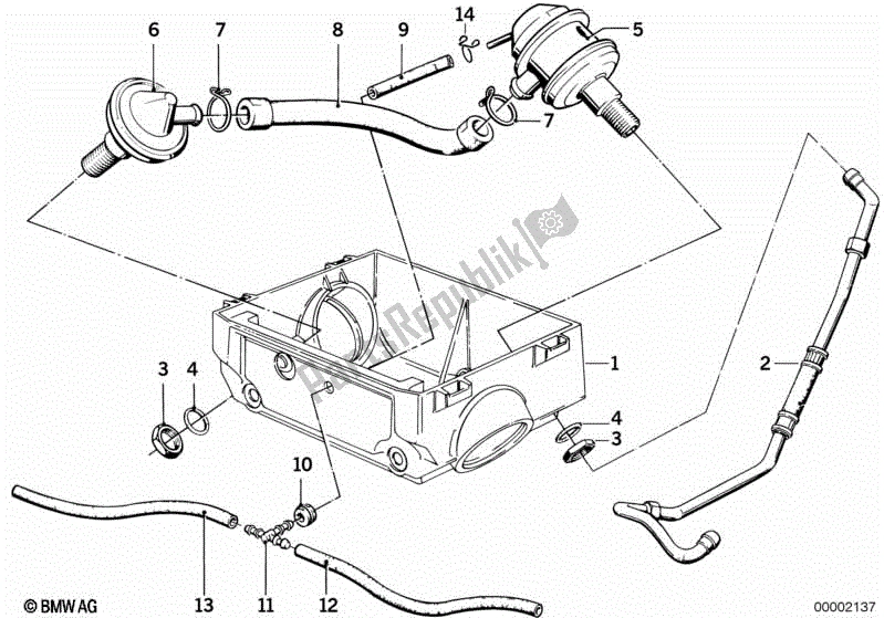 Alle onderdelen voor de Secundaire Luchtsysteem van de BMW R 65 650 1978 - 1985