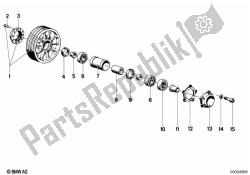 Wheel hub mounting parts rear