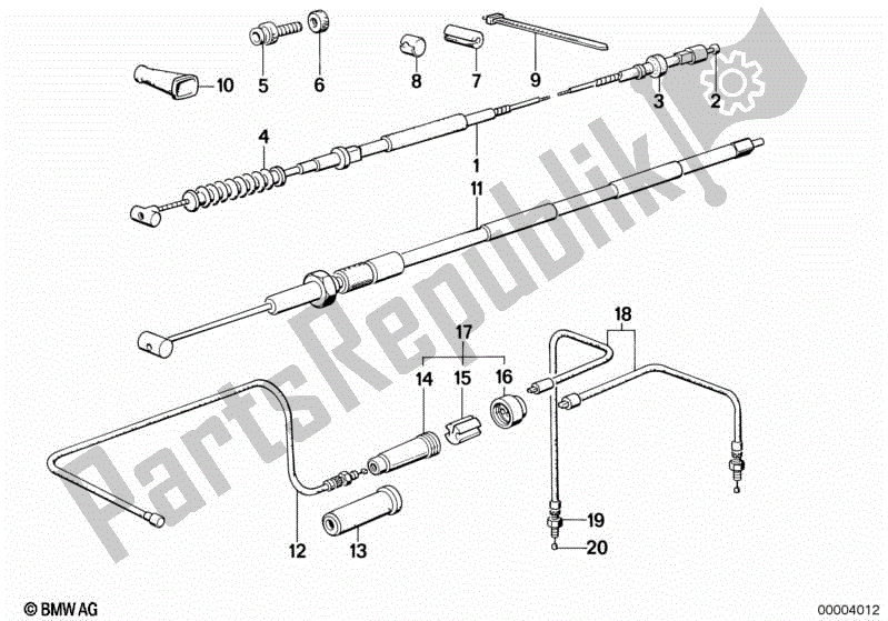 Alle onderdelen voor de Bowden Kabel van de BMW R 65 650 1985 - 1988