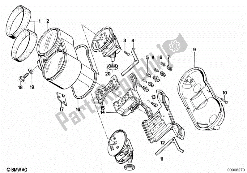 Alle onderdelen voor de Instrumenten / Montagedelen van de BMW R 65 650 1985 - 1988