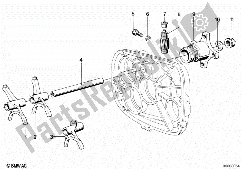 Alle onderdelen voor de Schakelvorken / Snelheidsmeter Rondsel / Output van de BMW R 65 650 1985 - 1988