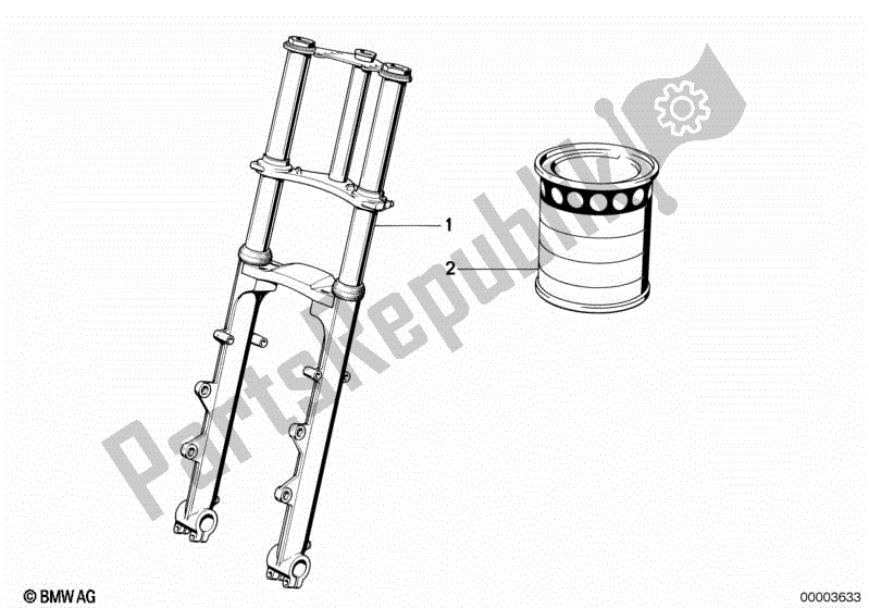 Alle onderdelen voor de Telescoopvork van de BMW R 65 650 1985 - 1988