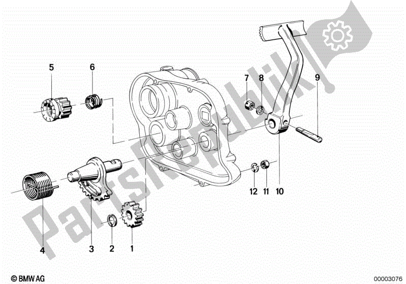 Tutte le parti per il Trasmissione A 4 Velocità Con Avviamento A Pedale del BMW R 75/5 750 1970 - 1973