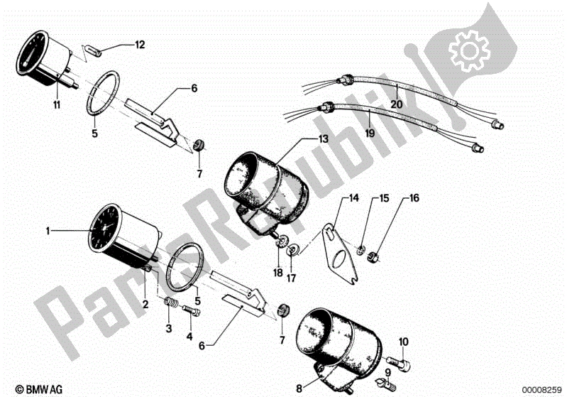 Todas las partes para Instrumentos De Información Adicionales de BMW R 75/5 750 1970 - 1973